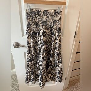 Floral Black and Tan Women's Dress that can also convert to a skirt